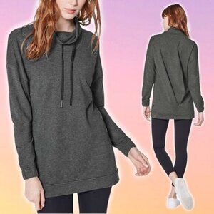 LULULEMON Twisted & Tucked Long Sleeve Size 4 Heathered Mod Black